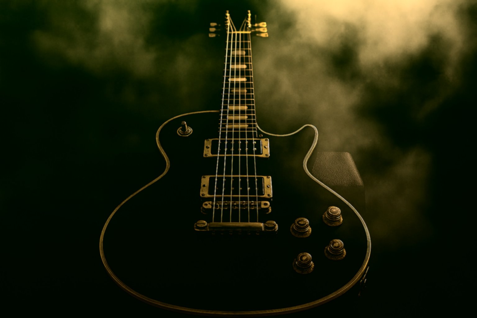 Skip Shaffer black and gold Les Paul